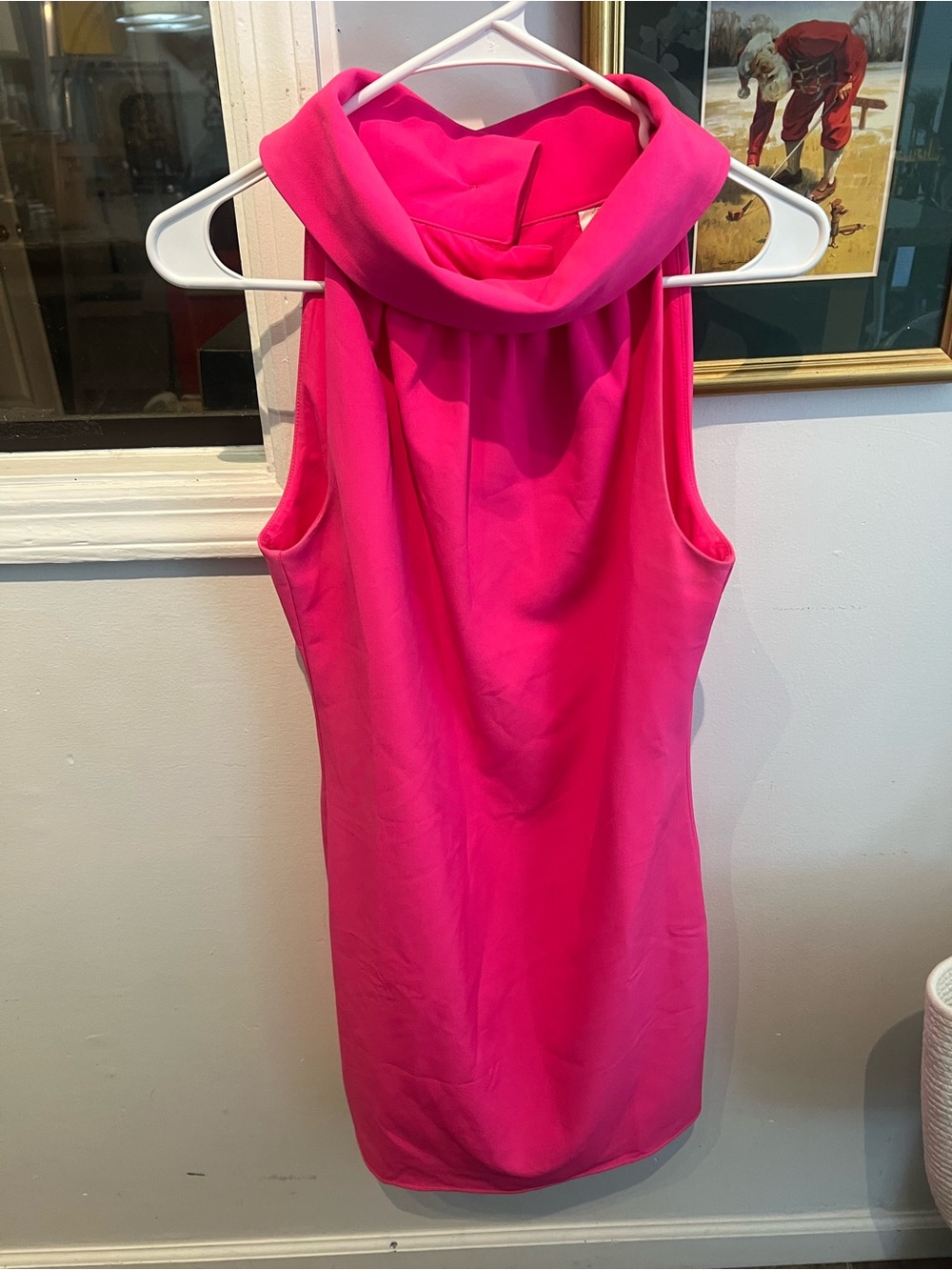 Sail to Sable Hot Pink Sleeveless Cowl Neck Mini Dress